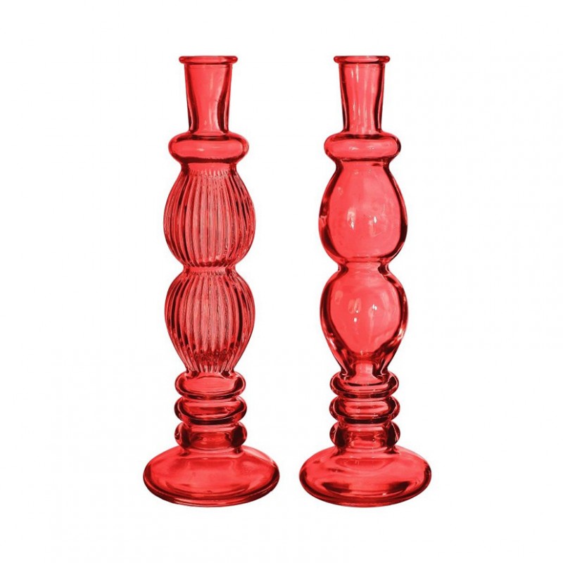 Vaso vetro florence d9 h28cm - red