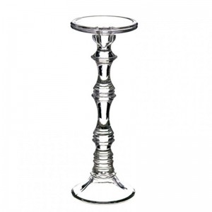 GLASS CANDLE HOLDER D12 H35 CM