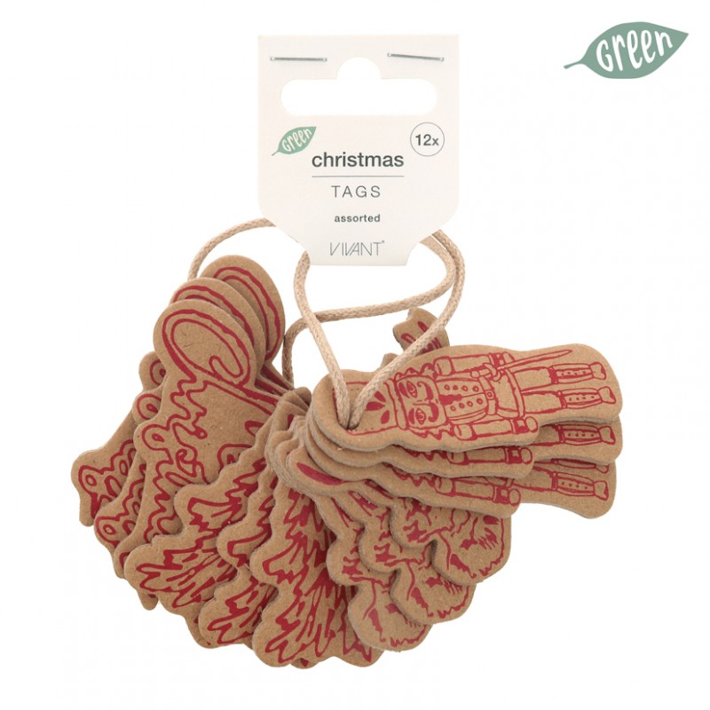 Cartellino christmas 5,5x4 12pz - rosso