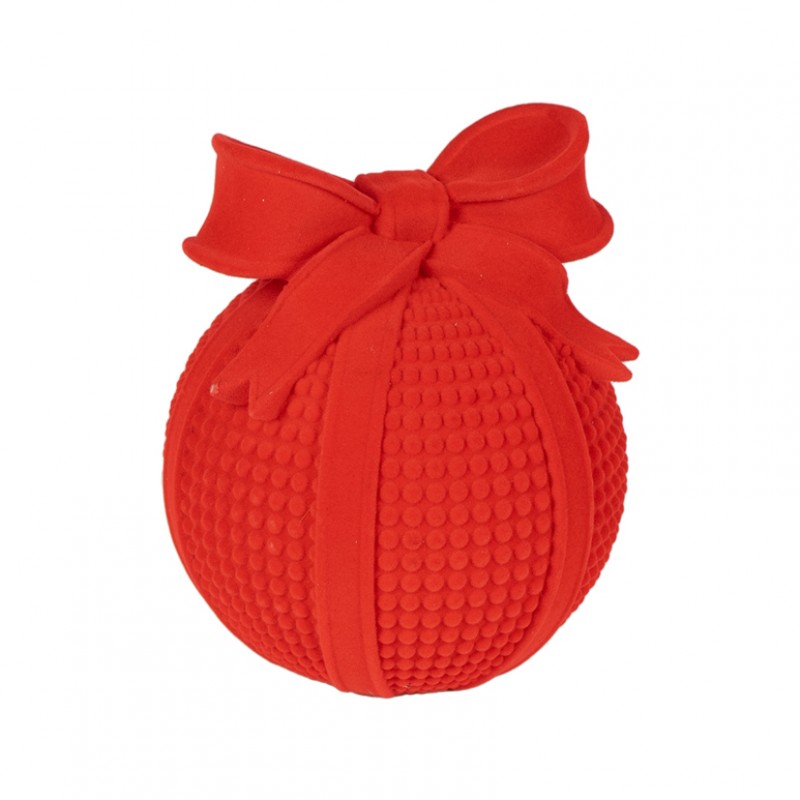 Sfera flocc. c/fiocco d12cm - rosso