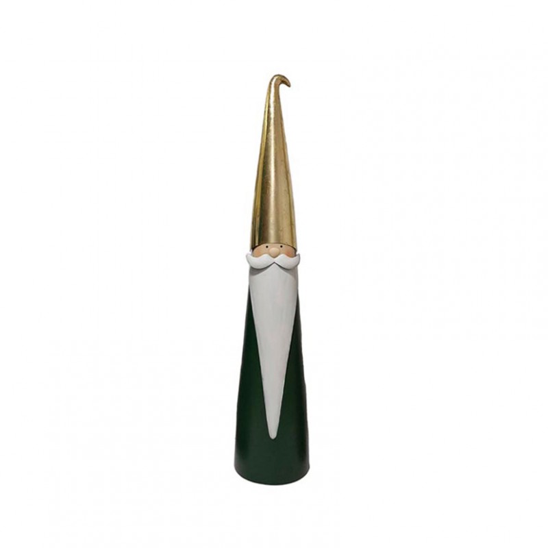 Babbo natale met. d31 h159cm - verde/oro