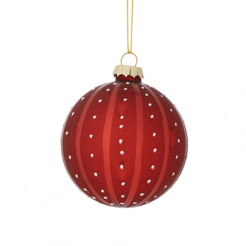 Sfera vetro dots d12cm - rosso