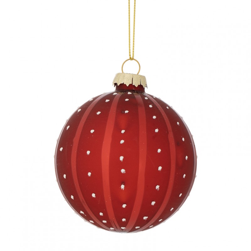 Sfera vetro dots d15cm - rosso