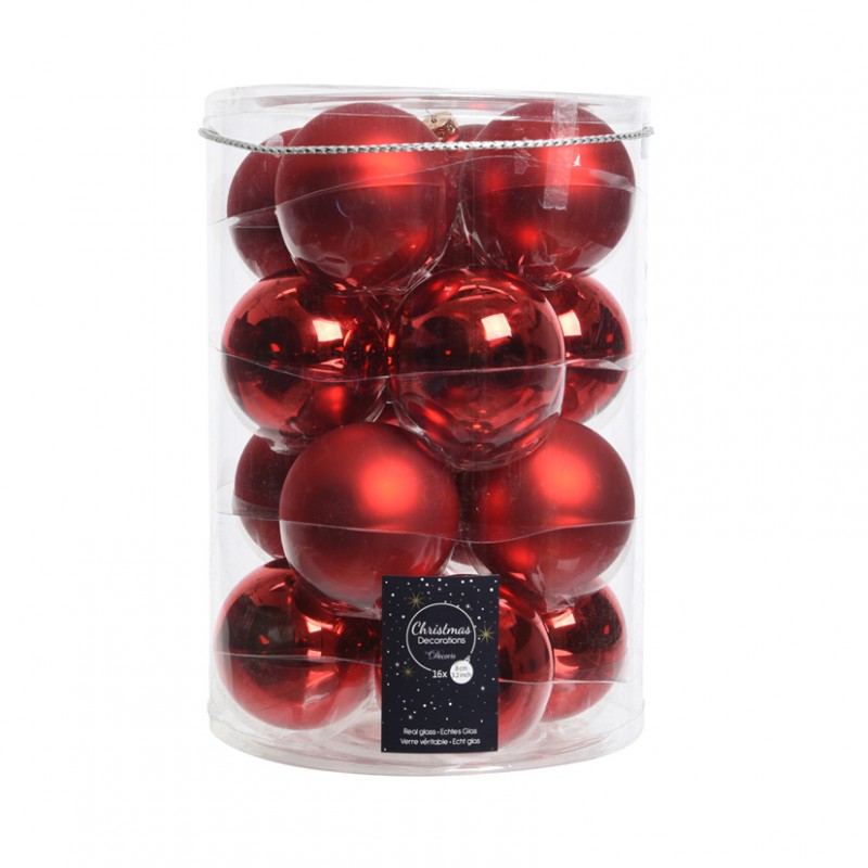 Box balls pc 16 mm 80 xmas red