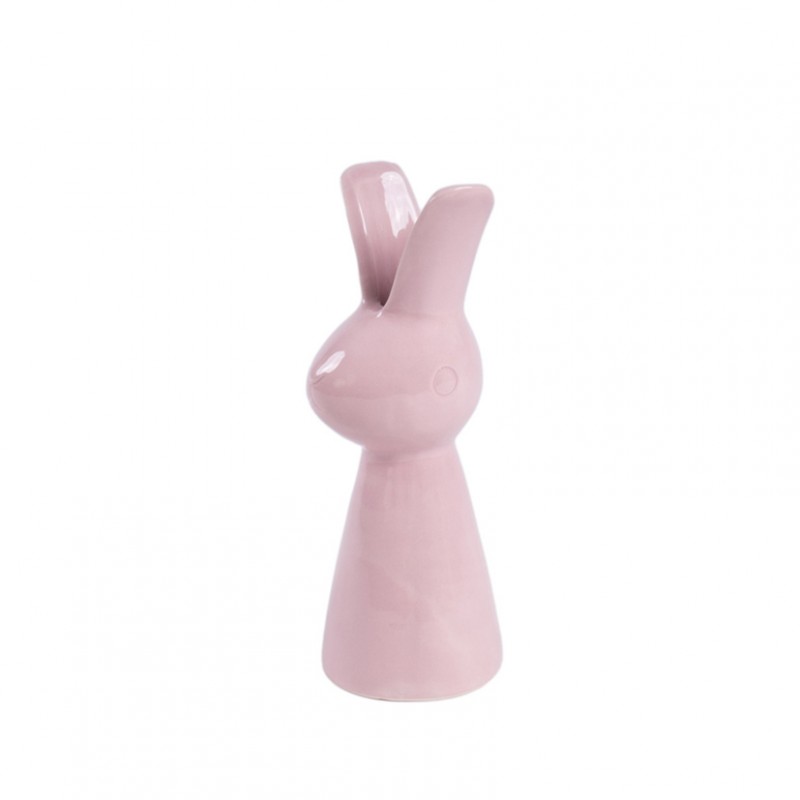 Coniglio ceramica h15cm - rosa