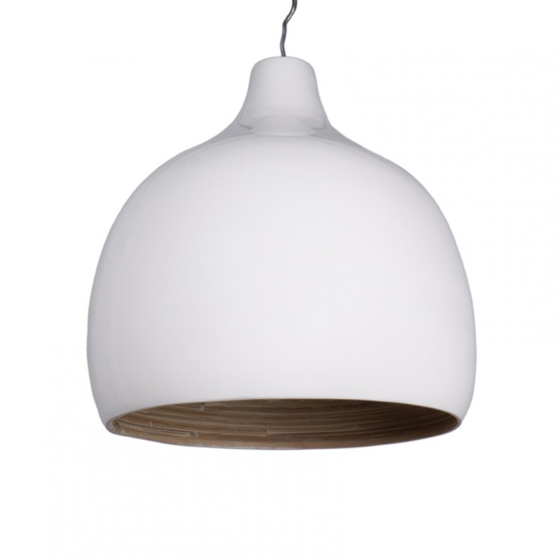 Lampadario bamboo d33 h35cm - bianco