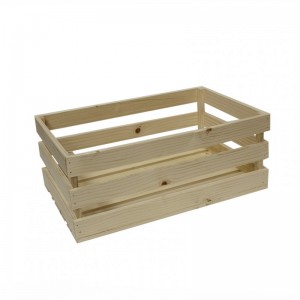 CASSETTA LEGNO 2 VASI 32x17x14,5cm-natur