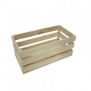 CASSETTA LEGNO 2 VASI 38x19,5x17cm-natur