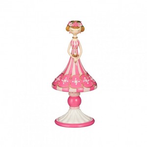 CANDELABRO POLYRES.DONNA 17X17 H37-pink