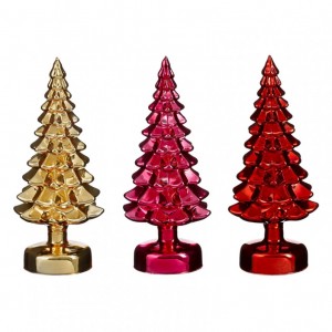 ALBERO VETRO D12 H29 3mod.-red/pink/gold