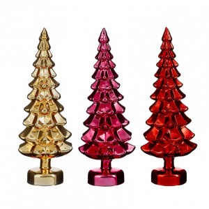 ALBERO VETRO D14 H39 3mod.-red/pink/gold