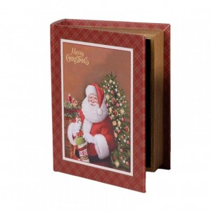 SCATOLA/LIBRO BABBO NATALE 27X22X7cm