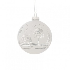 SFERA VETRO DEC. ALBERO D12cm - bianco