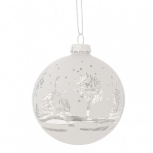 SFERA VETRO DEC. ALBERO D15cm - bianco