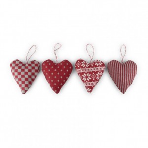 CUORE STOFFA 4ass. 12cm 4pz