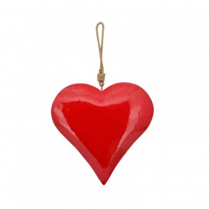 CUORE METALLO DA APP. 15cm - rosso