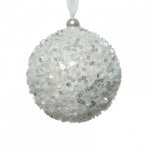 SFERA PAILLETTES FOAM D8cm - winter whit