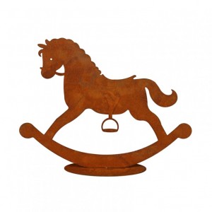 CAVALLO DONDOLO FERRO 52X12,5 H40 -rusty