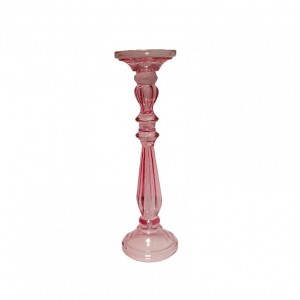 CANDELABRO VETRO D10 H34 - rosa