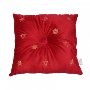 CUSCINO CRYSTAL SILK C/BOTT. 47X47-rosso