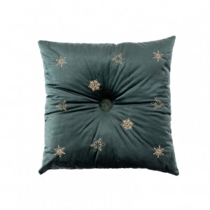 CUSCINO CRYSTAL SILK C/BOTT. 47X47-verde