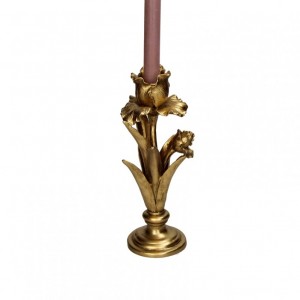 CANDELABRO FIORE POLIRES. H27 - gold