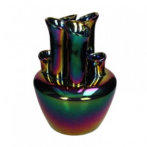 VASO PORCELLANA D22 H30cm - iridescente