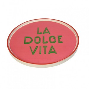 PIATTO CERAMICA 25,5X25,5X1,5cm - pink