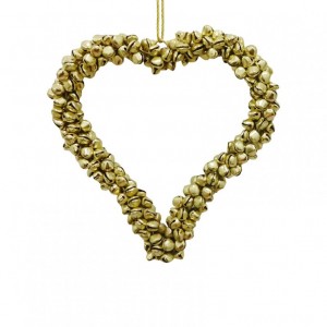 CUORE C/BUBBOLI MET. DA APP 14cm - gold