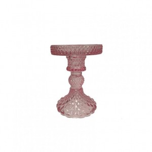 CANDELABRO VETRO D8,8 H11,8 - rosa