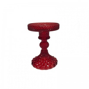 CANDELABRO VETRO D8,8 H11,8 - rosso