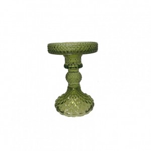 CANDELABRO VETRO D8,8 H11,8 - verde