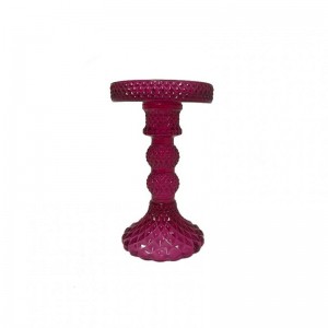 CANDELABRO VETRO D8,8 H14,3 - fucsia