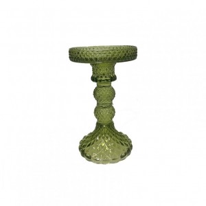 CANDELABRO VETRO D8,8 H14,3 - verde