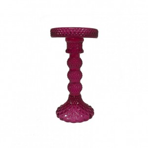 CANDELABRO VETRO D8,8 H16,7 - fucsia