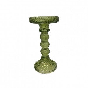 CANDELABRO VETRO D8,8 H16,7 - verde