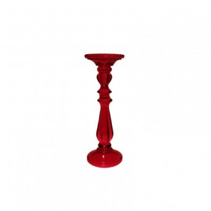 CANDELABRO VETRO D10 H25 - rosso