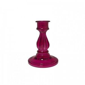 CANDELABRO VETRO D10 H14 - fucsia