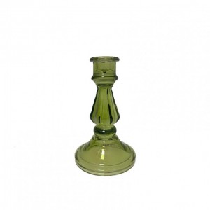 CANDELABRO VETRO D10 H14 - verde