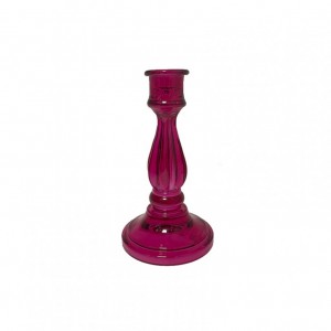 CANDELABRO VETRO D10 H18 - fucsia