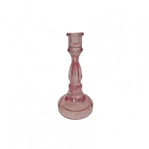 CANDELABRO VETRO D10 H18 - rosa