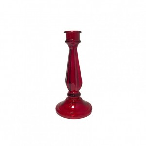 CANDELABRO VETRO D10 H18 - rosso