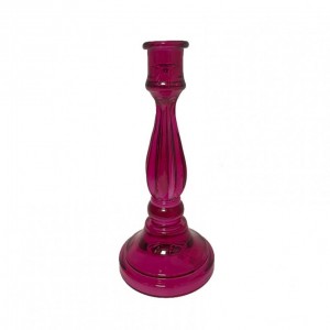 CANDELABRO VETRO D10 H23 - fucsia