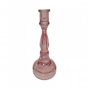 CANDELABRO VETRO D10 H23 - rosa