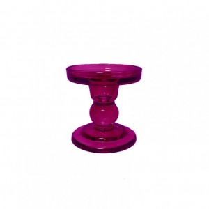 CANDELABRO VETRO D8,4 H8,5 - fucsia