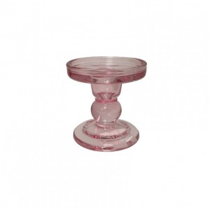 CANDELABRO VETRO D8,4 H8,5 - rosa