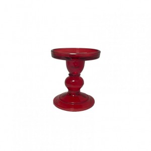 CANDELABRO VETRO D8,4 H8,5 - rosso