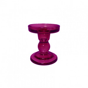 CANDELABRO VETRO D8,5 H10,8 - fucsia