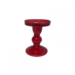 CANDELABRO VETRO D8,5 H10,8 - rosso