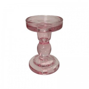 CANDELABRO VETRO D8,5 H13,2 - rosa